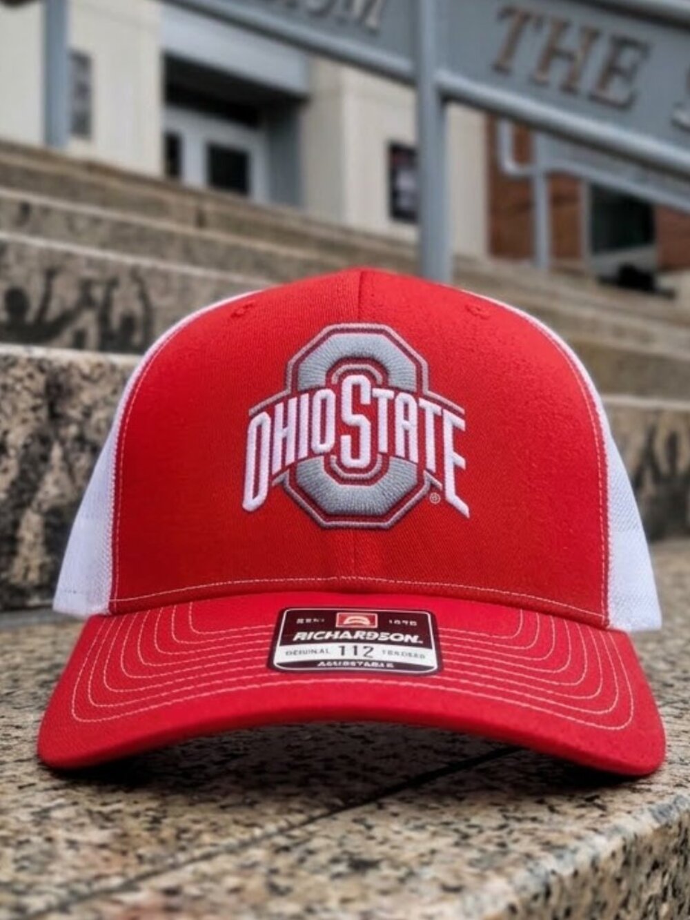 Retro Ohio State Hat Buckeyes Red White Richardson 112 Football Snapback Cap USA